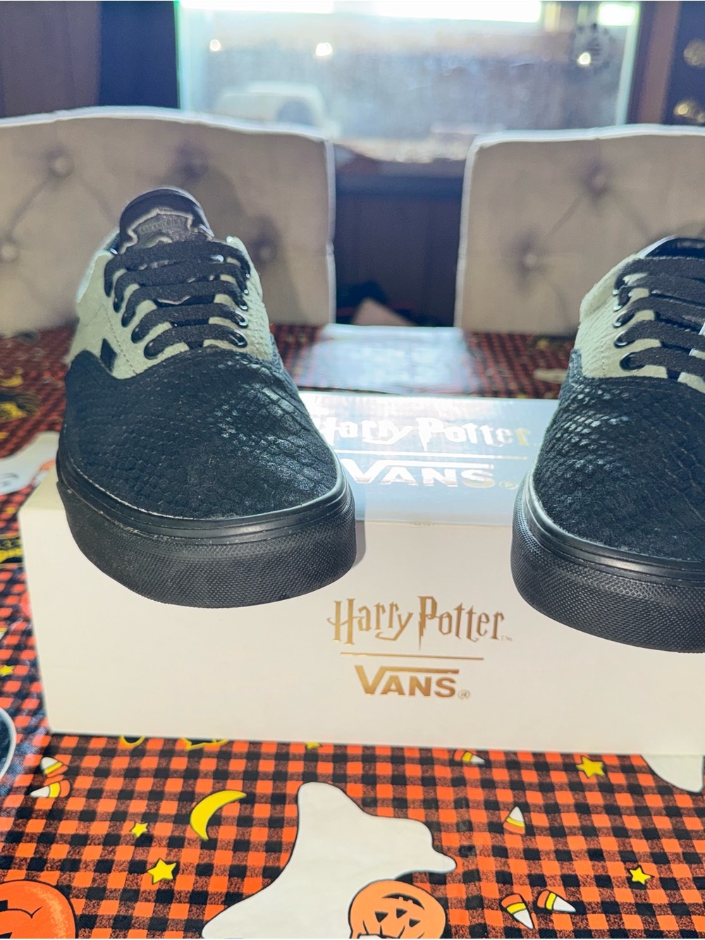 Vans Black and Cream Low Top Sneakers - Textured Upper